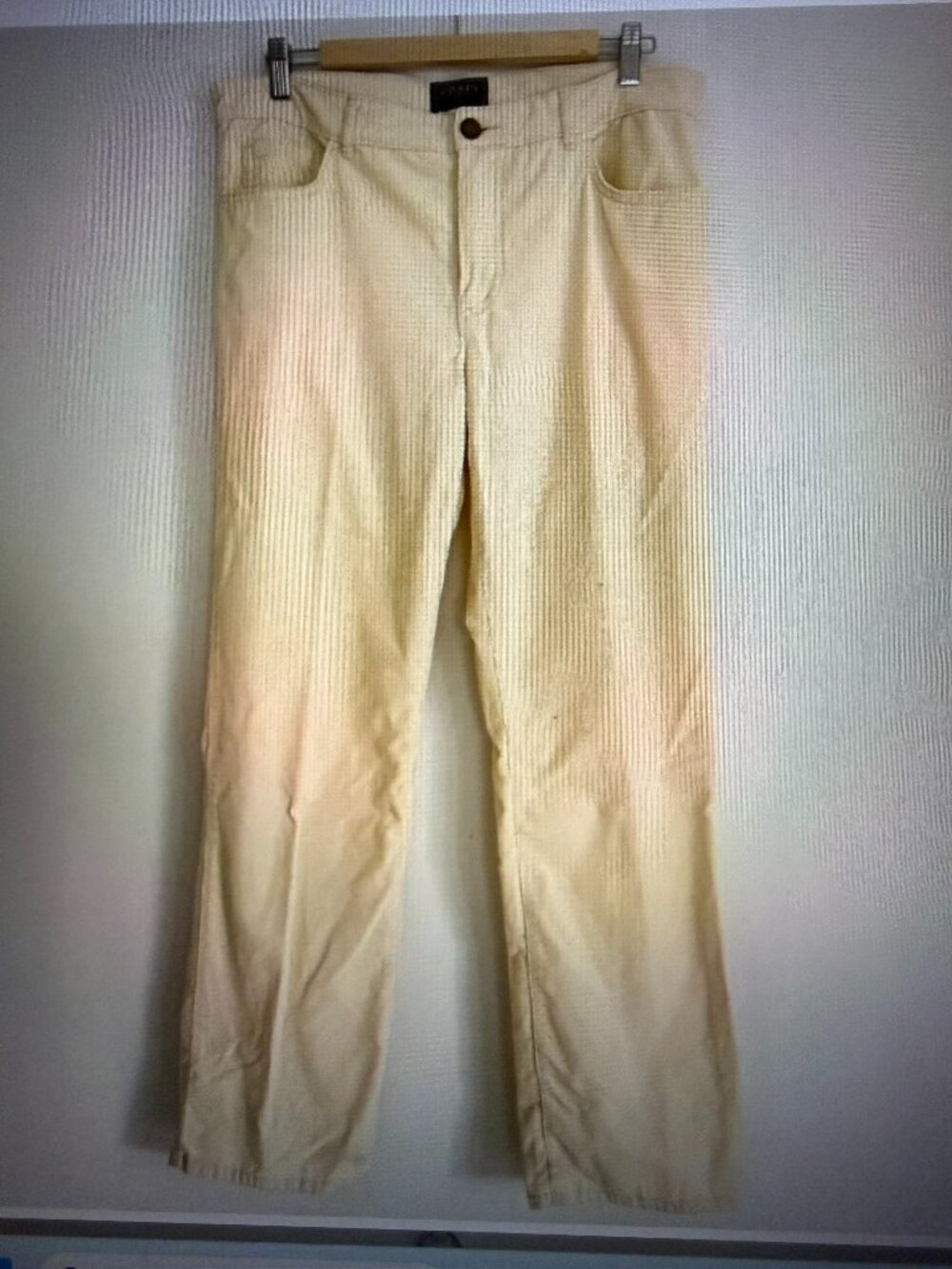 Chaps Denim Woman Fine Corduroy Ivory Straight Leg Size 12